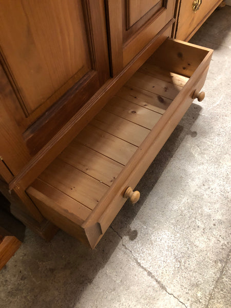 REF - Solid Pine Wardrobe with Drawer