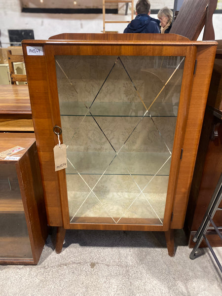 Vintage Art Deco Display Cabinet with Diamond Design