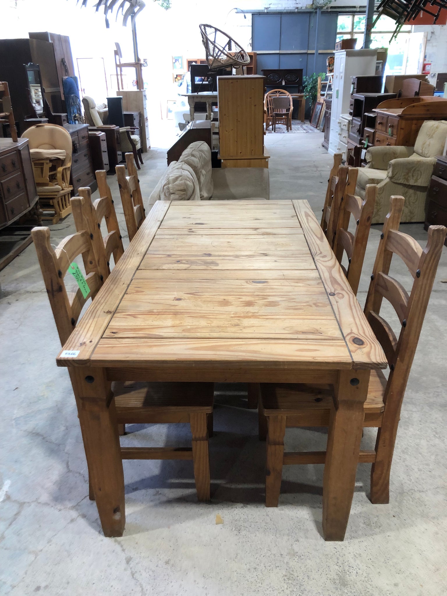 Pine Dining Table & 6 Chairs
