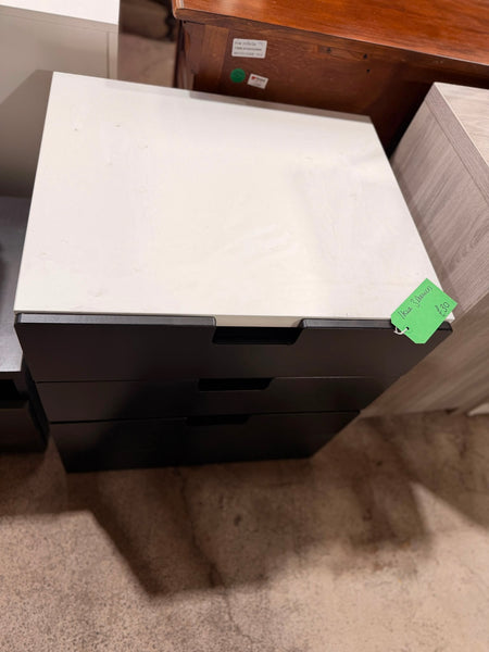REF - Black IKEA Chest of Three Drawers