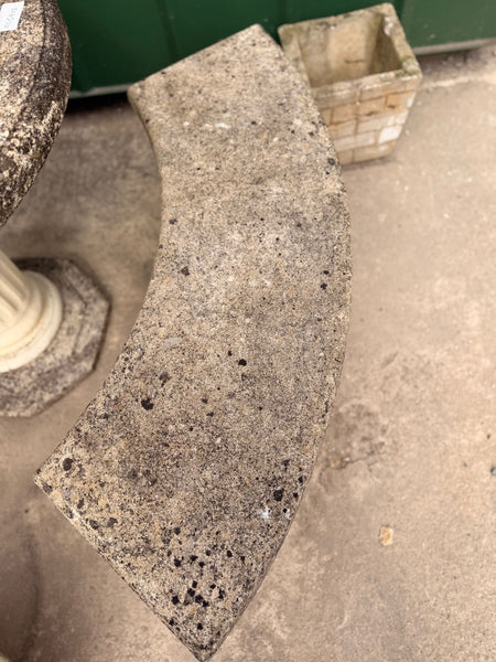 Weathered Stone Outdoor Garden Table and Two Benches