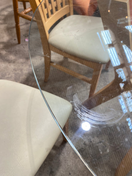 Round Glass Dining Table & 4 Chairs