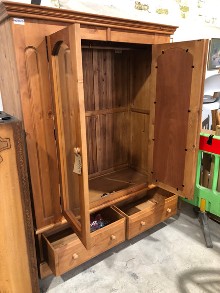 Large Solid Pine Double Wardrobe
