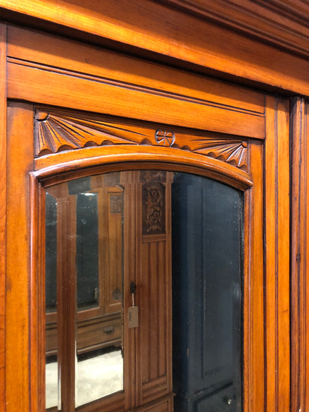 Vintage Single Door Wardrobe with Carved Detail