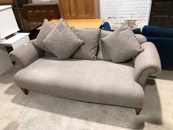 Beige Tweed Two Seater Sofa