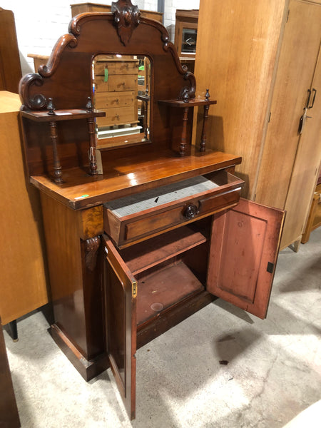 Antique Rosewood Mirrored Credenza
