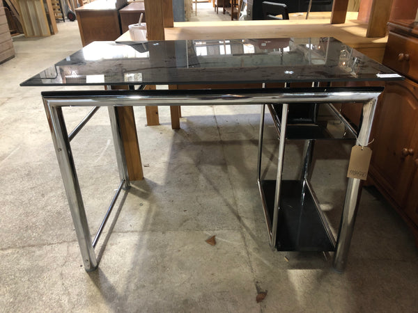 Black Metal Glass Desk