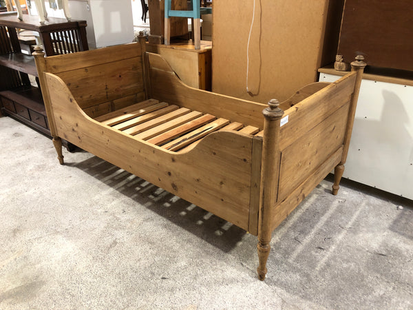 Vintage Pine Sleigh Bed