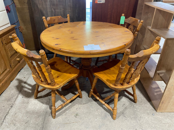 REF - Pine Dining Table & 4 Chairs