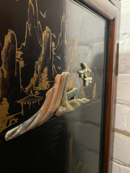 Chinese Style Lacquered Drinks Cabinet