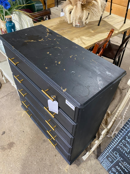 Black Painted Chest of Drawers