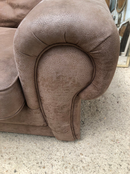 Taupe Faux Suede Two Seater Sofa