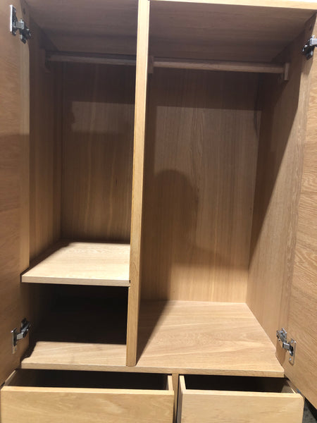 REF - Solid Oak Compact Wardrobe