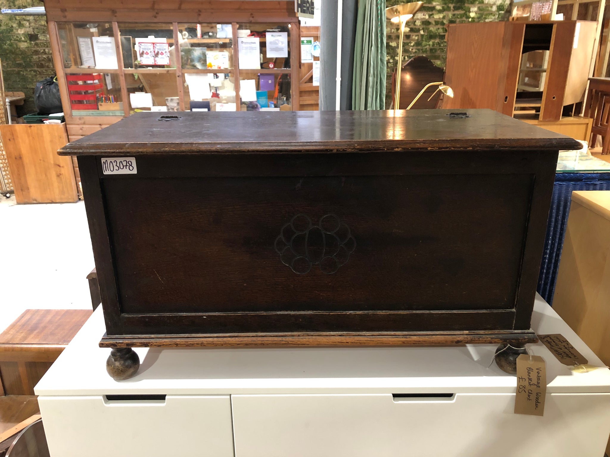 Vintage Solid Wood Blanket Chest