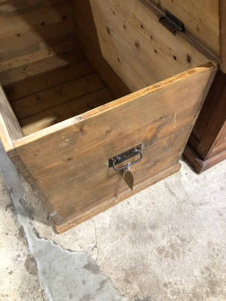 Waxed Victorian Pine Blanket Box