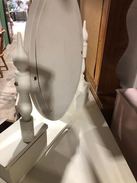 White Painted Dressing Table & Mirror
