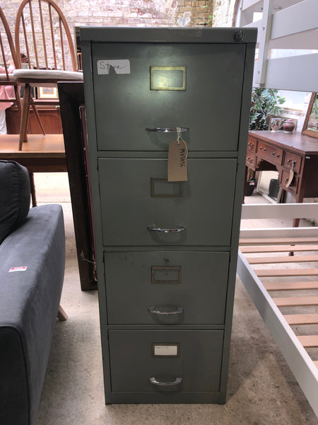 Tall Grey Metal Filing Cabinet
