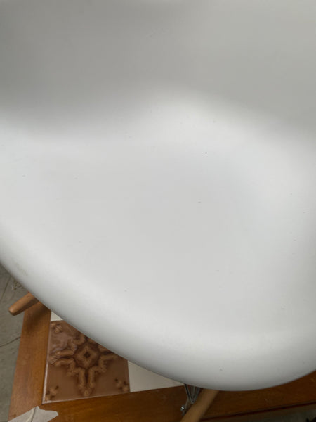 Eames Style White Plastic Rocking Chair