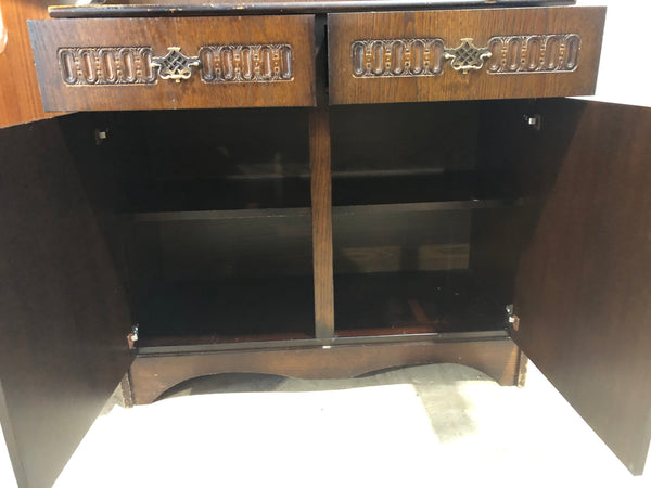 Dark Wood Dresser with Lace Detail