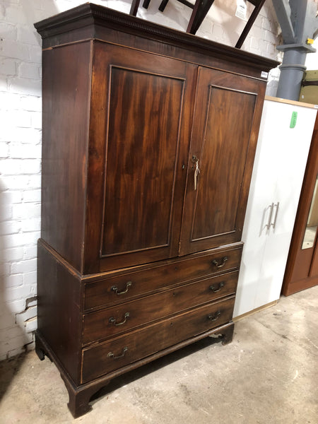 19th Century Mahogany Linen Cupboard