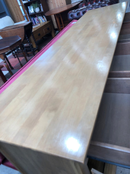 Large Golden Oak 4 Door Sideboard