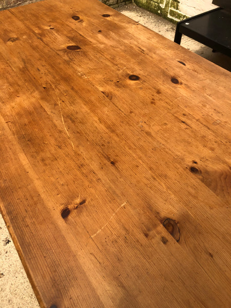 Large Rustic Pine Dining Table