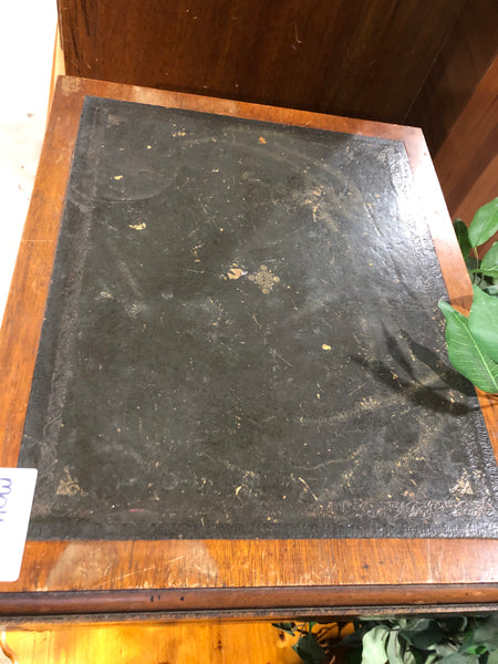 Leather Topped Drop Leaf Side Table