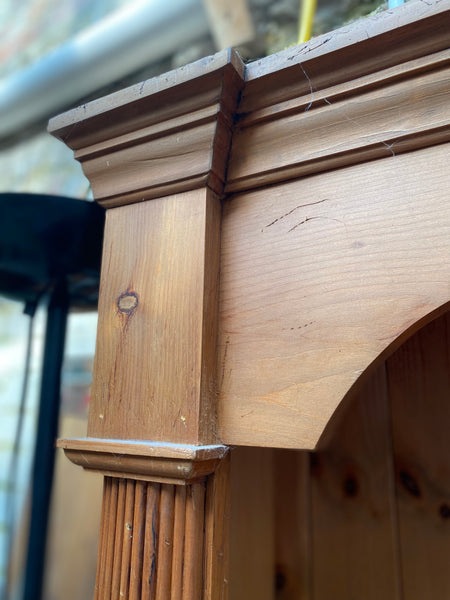 Solid Pine Bookcase with Cupboard