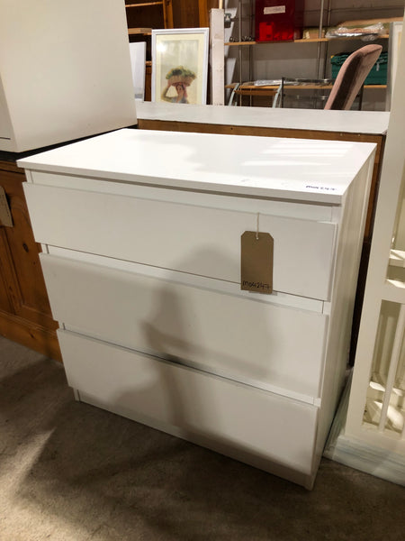 White IKEA Chest of 3 Drawers