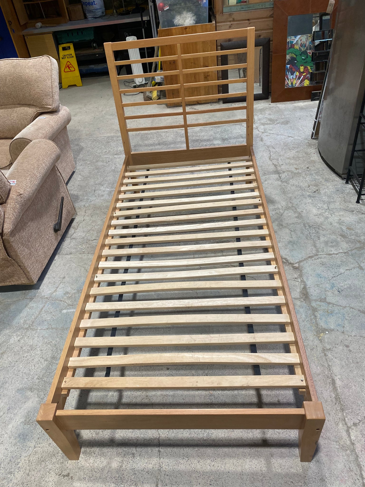 Wooden Single Bed - REF