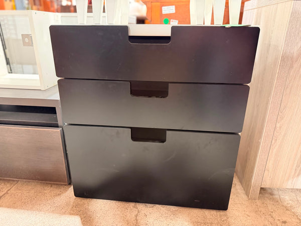 REF - Black IKEA Chest of Three Drawers