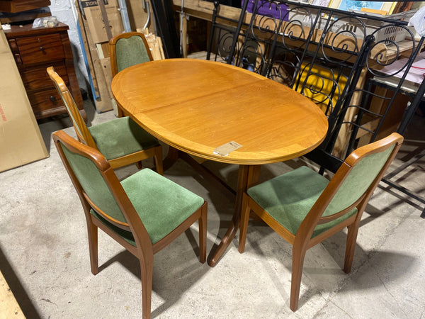 GHC - Nathan Mid Century Teak Extending Dining Table & 4 Chairs