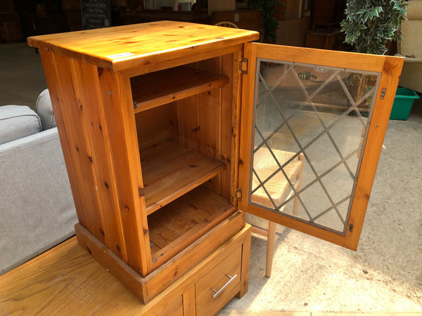 Pine Glass Fronted Cabinet