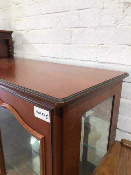 Glass Display Cabinet with 3 Drawers