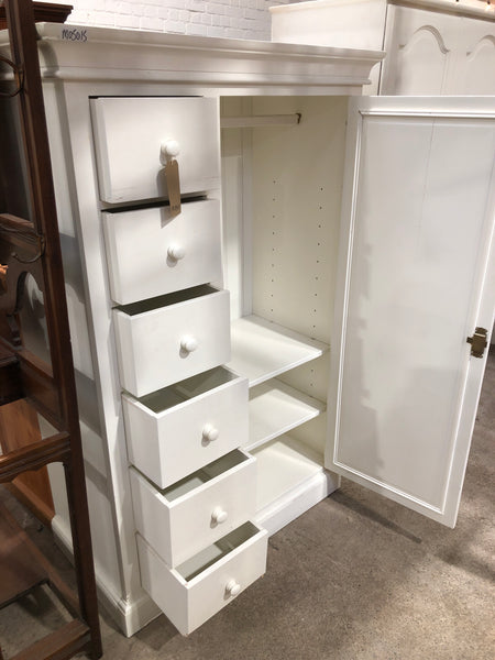 White 6 Drawer Compact Wardrobe