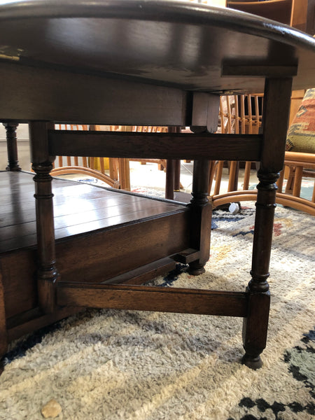 Antique Gate Leg Dark Wood Coffee Table