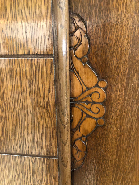 Art Deco Oak Double Wardrobe