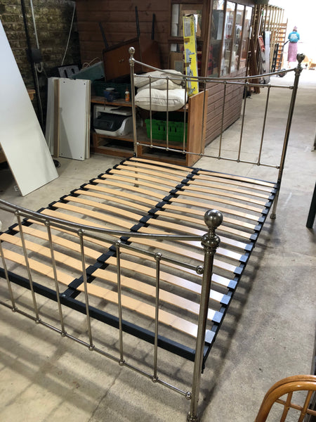 Silver Metal King Bedframe - REF