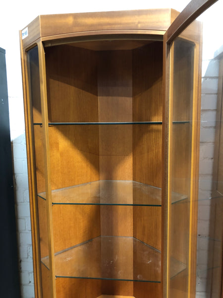 Mid Century Teak Corner Display Cabinet