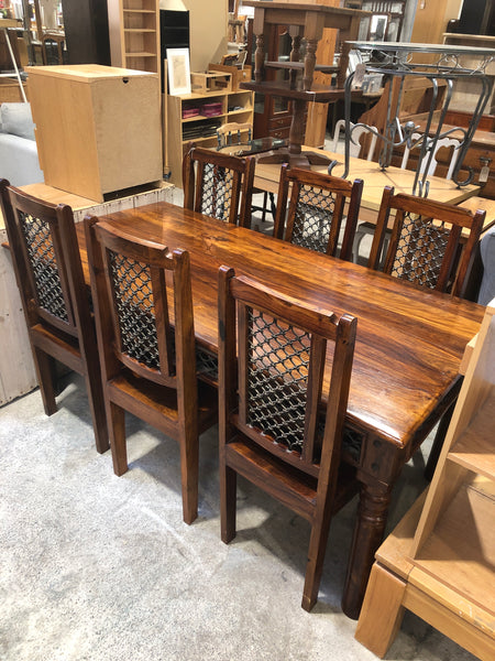 Rosewood Dining Table & 6 Chairs
