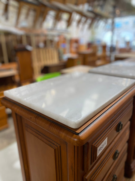 Pair of Marble Topped Bedside Tables
