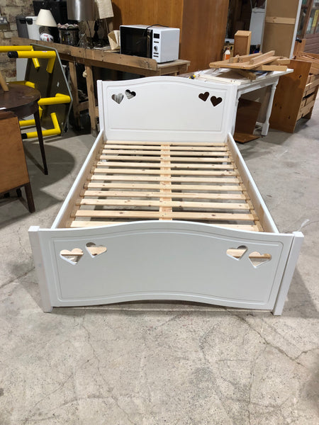 White Small Double Bed