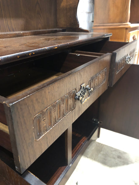 Dark Wood Dresser with Lace Detail