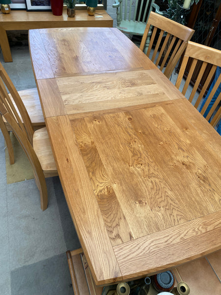 Large Extendable Oak Dining Table