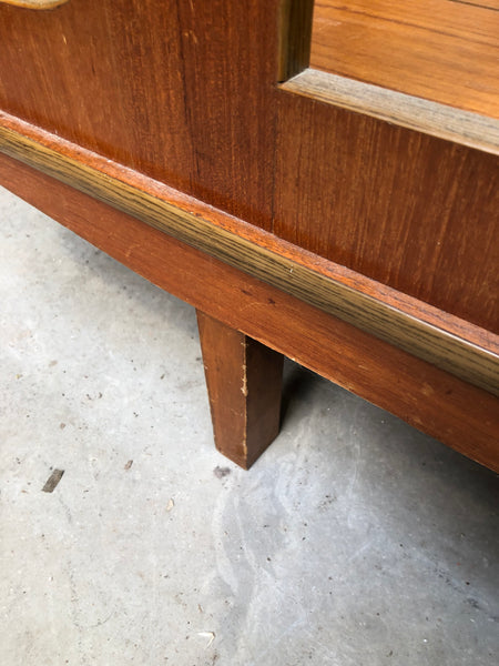 Vintage Teak  Glass Display Cabinet