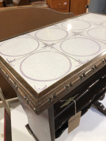 Antique Tiled Top Magazine Rack