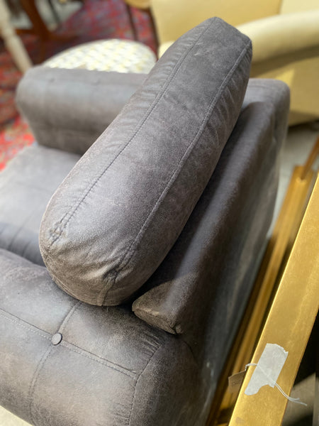 DFS Grey Faux Leather Armchair with Studded Detail