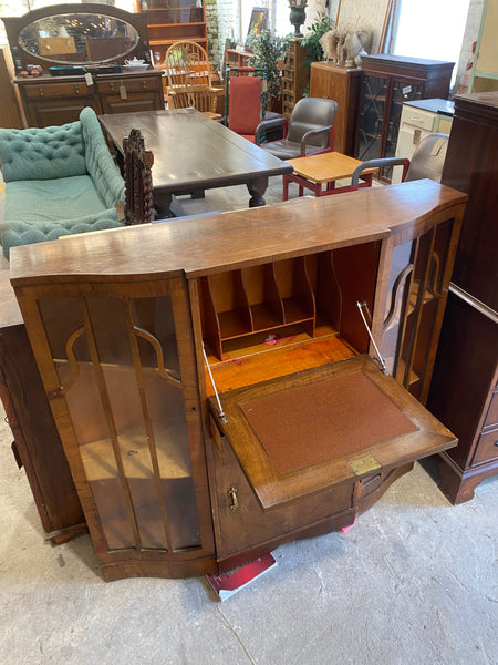 Art Deco Style Walnut Side-by-Side Secretary Bureau