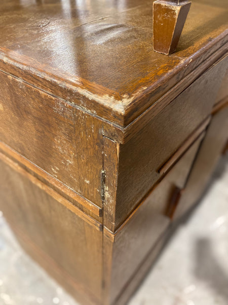 Oak Veneer Art Deco Compact Sideboard