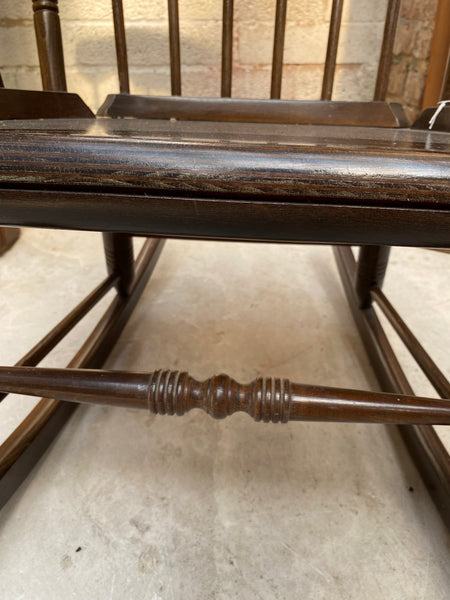 Antique Spindle Back Farmhouse Rocking Chair